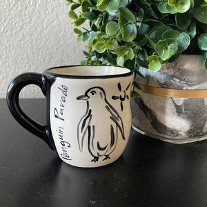Hand Painted Australia Penguin Black & White Mug